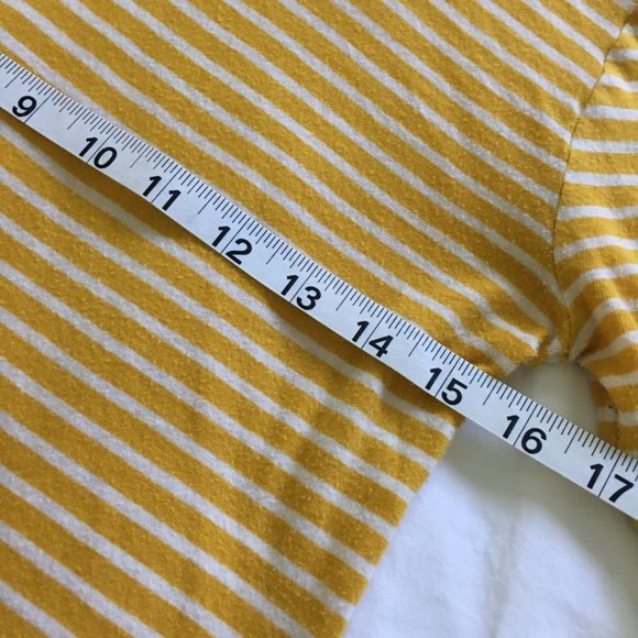 J. Crew Striped Tissue Tee Turtleneck Long Sleeve Top Stretch Size S Yellow - Picture 4 of 10
